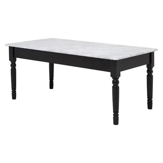 Henova Rectangular Coffee Table - White, Marble
