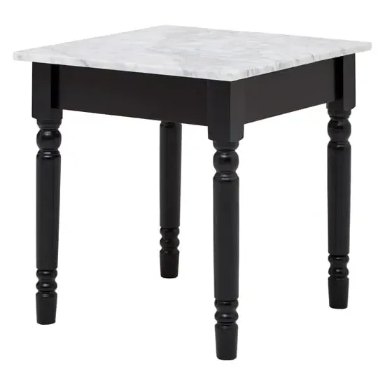 Henova Square Side Table - White, Marble image