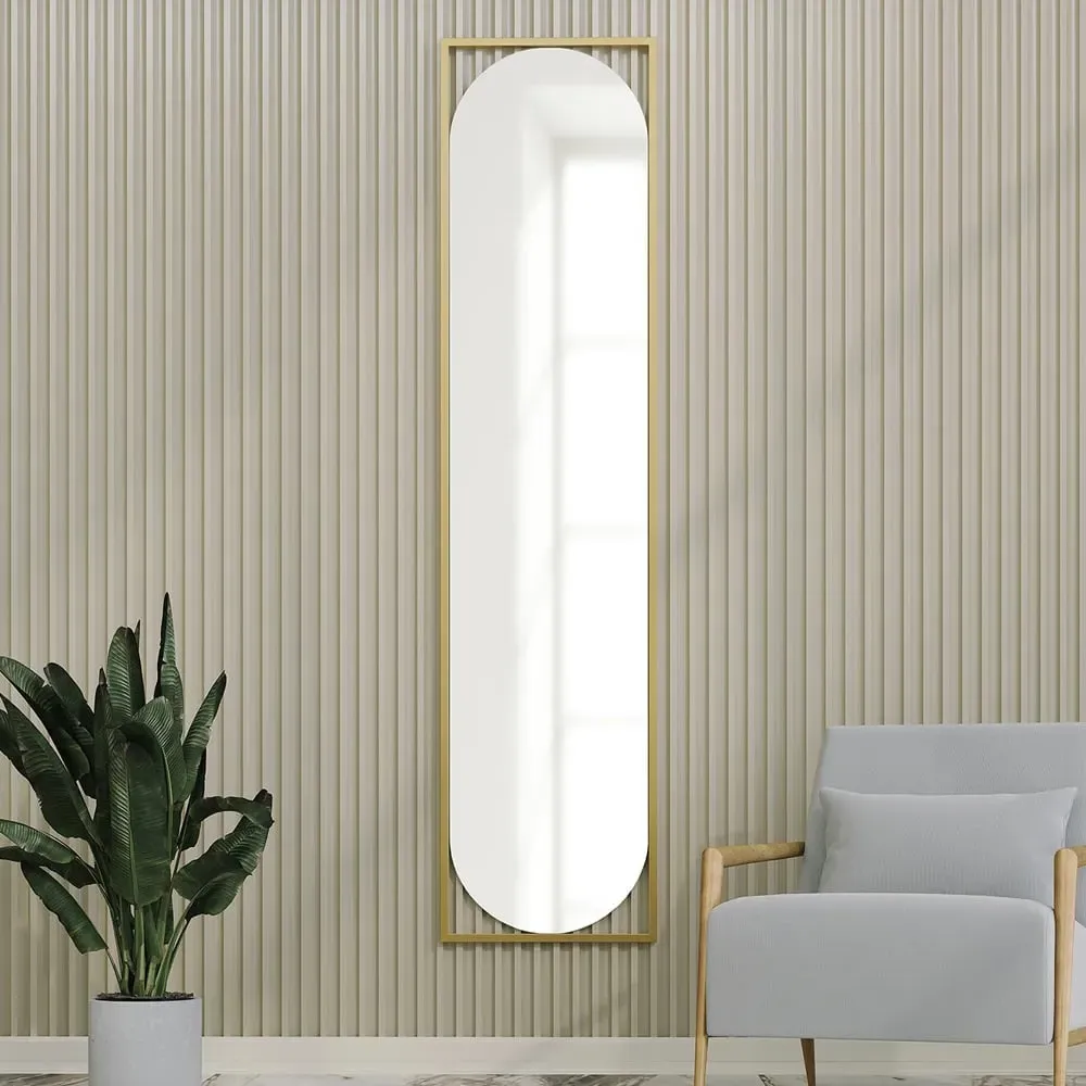 Henri Tall Wall Mirror - Gold, MDF product