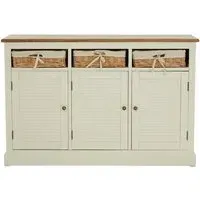 Henrik 3-Door Sideboard with Storage - Cream, MDF