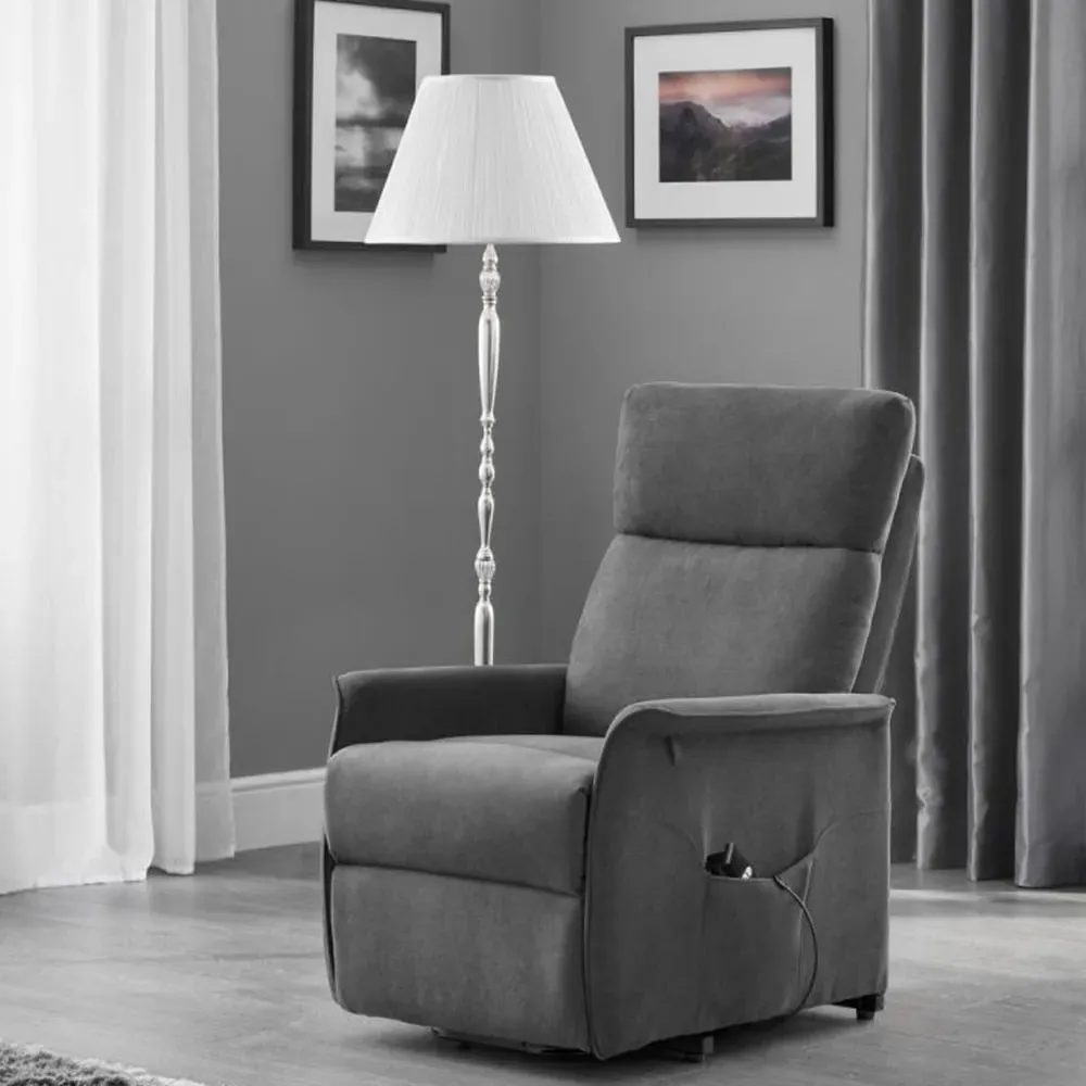Henry Recliner Armchair - Charcoal Grey, Velvet image