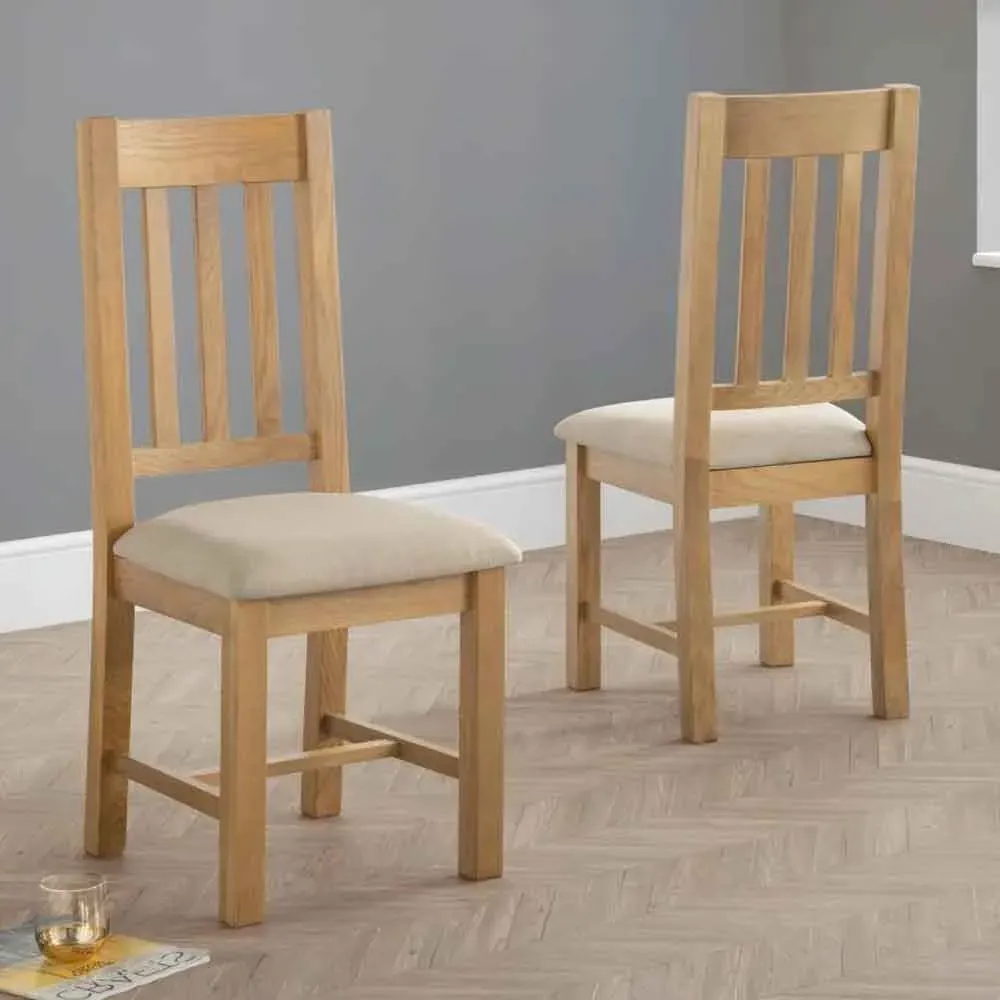 Henvora Cross-Back Dining Chairs (Pair) - Oak, Wood product