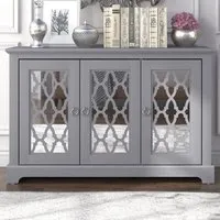 Herceg 3-Door Storage Cabinet - Grey, Wood