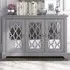 Herceg 3-Door Storage Cabinet - Grey, Wood