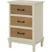 Heritox 3-Drawer Chest of Drawers - Pearl White, Pine Wood