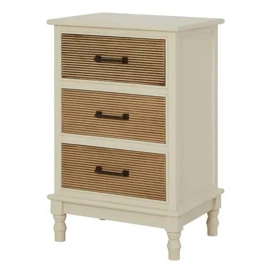 Heritox 3-Drawer Chest of Drawers - Pearl White, Pine Wood image