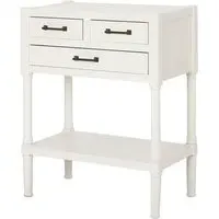 Heritox 3 Drawer Console Table - White, Pine Wood