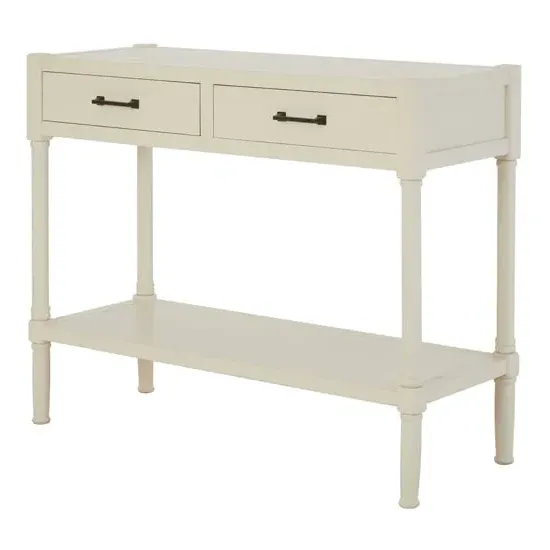 Heritox Console Table with 2 Drawers - Vintage Grey, Pine Wood