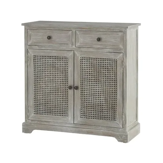 Heritox Wooden Sideboard with 2 Doors 2 Drawers - Grey, Pine image