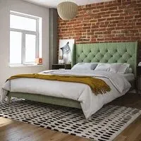 Heron Double Bed Frame - Green, Linen
