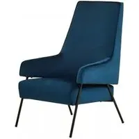 Herriman Velvet Bedroom Chair - Blue