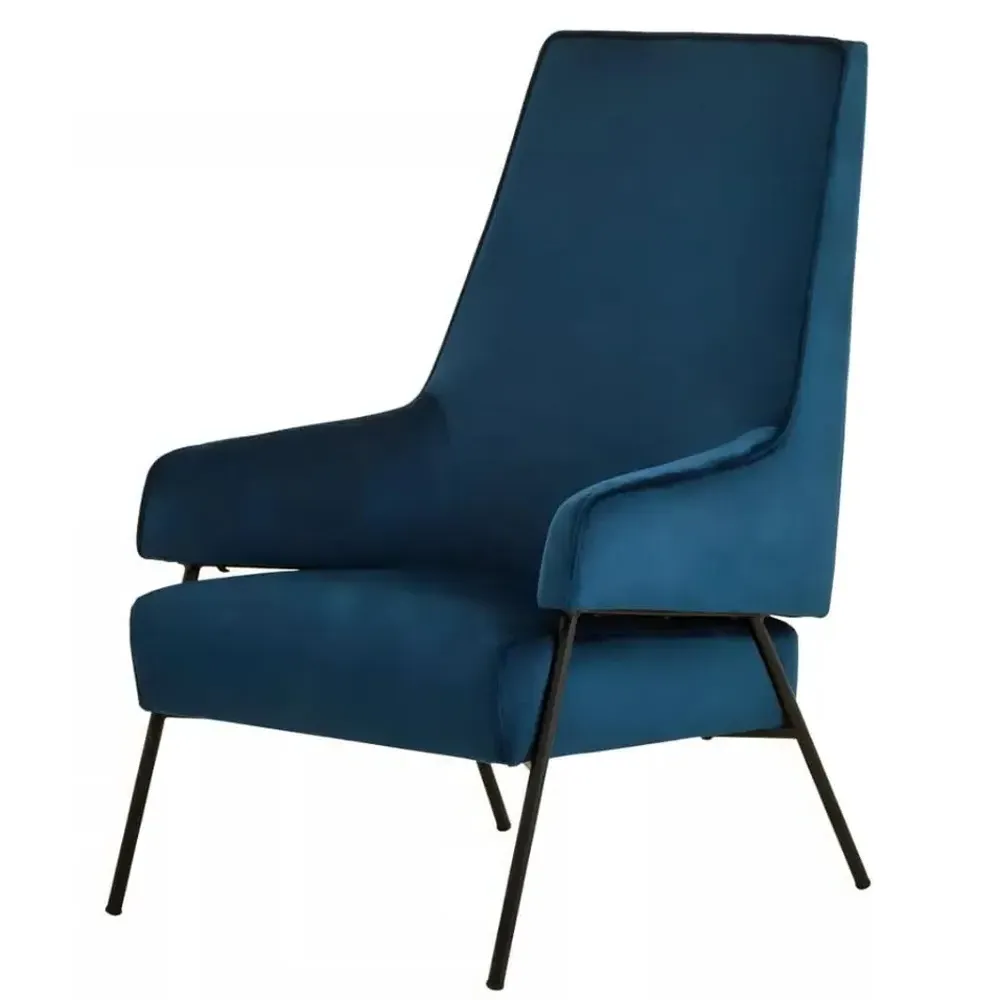 Herriman Velvet Bedroom Chair - Blue