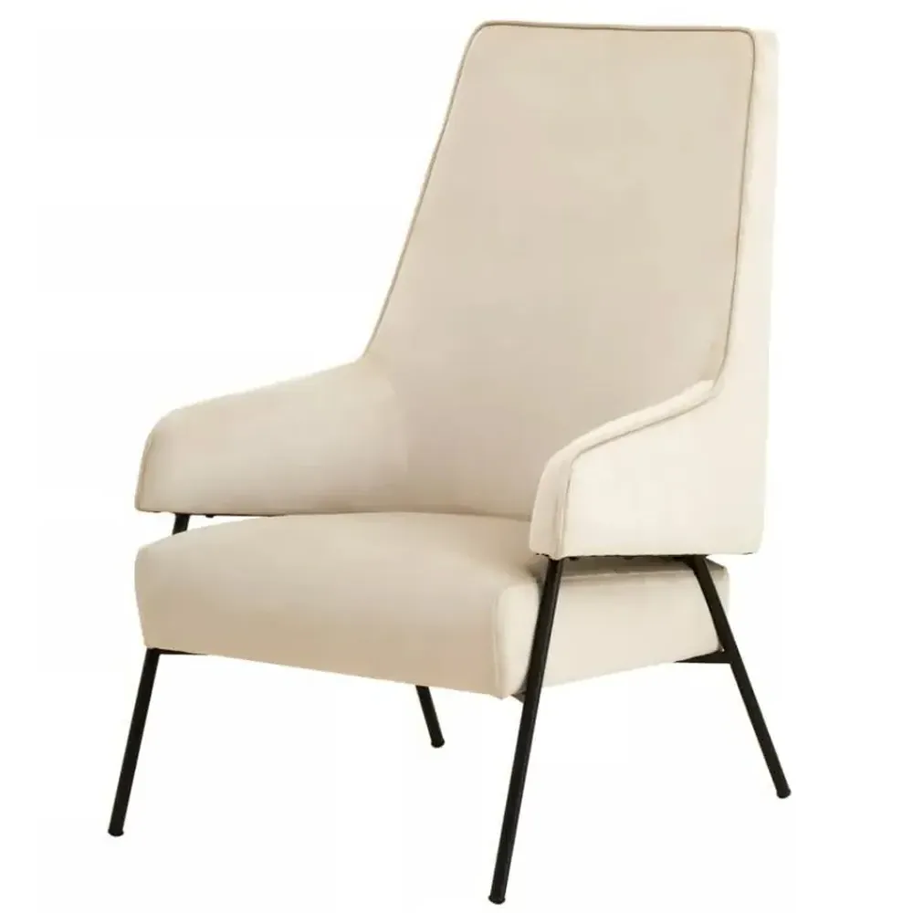 Herriman Velvet Bedroom Chair - Cream