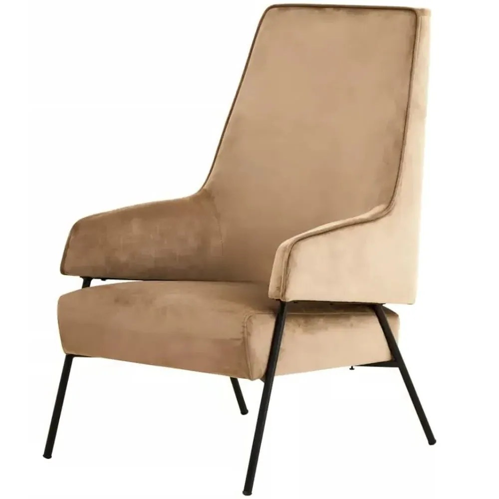 Herriman Velvet Bedroom Chair - Mink