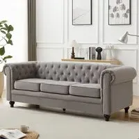 Hertford 3-Seater Sofa - Grey, Fabric