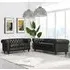 Hertford 3+2 Seater Sofa Set - Black, Faux Leather