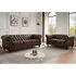 Hertford 3+2 Seater Sofa Set - Brown, Faux Leather