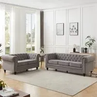 Hertford 3+2 Seater Sofa Set - Grey, Fabric