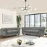 Hertford 3+2 Seater Sofa Set - Grey, Faux Leather