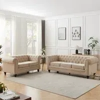 Hertford 3+2 Seater Sofa Set - Stone, Fabric