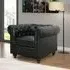 Hertford Chesterfield 1-Seater Sofa - Black, Faux Leather