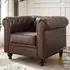 Hertford Chesterfield 1-Seater Sofa - Dark Brown, Faux Leather