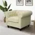 Hertford Chesterfield 1-Seater Sofa - Ivory, Faux Leather