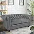 Hertford Chesterfield 2-Seater Sofa - Dark Grey, Faux Leather