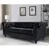 Hertford Chesterfield 3-Seater Sofa - Black, Faux Leather
