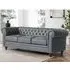 Hertford Chesterfield 3-Seater Sofa - Dark Grey, Faux Leather