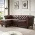 Hertford L-Shaped Corner Sofa - Dark Brown, Faux Leather