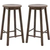 Hervey Bar Stool Pair - Smoked Oak, Oak Veneer alternate view