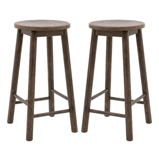 Hervey Bar Stool Pair - Smoked Oak, Oak Veneer product