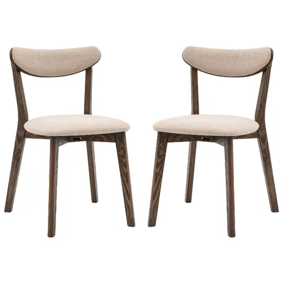 Hervey Dining Chairs Pair - Smoked Oak, Rubberwood product