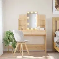 Hervey Dressing Table with LED - Sonoma Oak, Engineered Wood