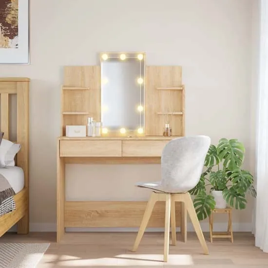 Hervey Dressing Table with LED - Sonoma Oak, Engineered Wood
