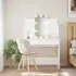 Hervey Dressing Table with LED - White, Engineered Wood
