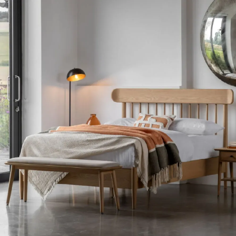 Hervey King Size Spindle Bed Frame - Natural, Oak