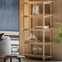 Hervey Tall Bookcase with 4 Shelves - Natural, Oak alternate view