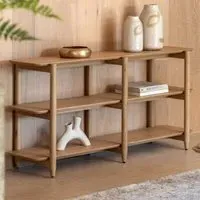 Hervey Wide Bookcase with 4 Shelves - Natural, Oak
