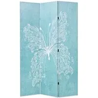 Hessa Folding Room Divider - Butterfly Blue, Canvas