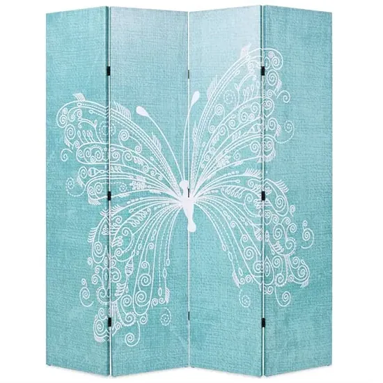 Hessa Folding Room Divider - Butterfly Blue, Canvas
