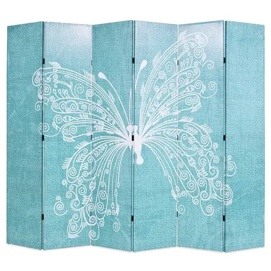 Hessa Folding Room Divider - Butterfly Blue, Canvas
