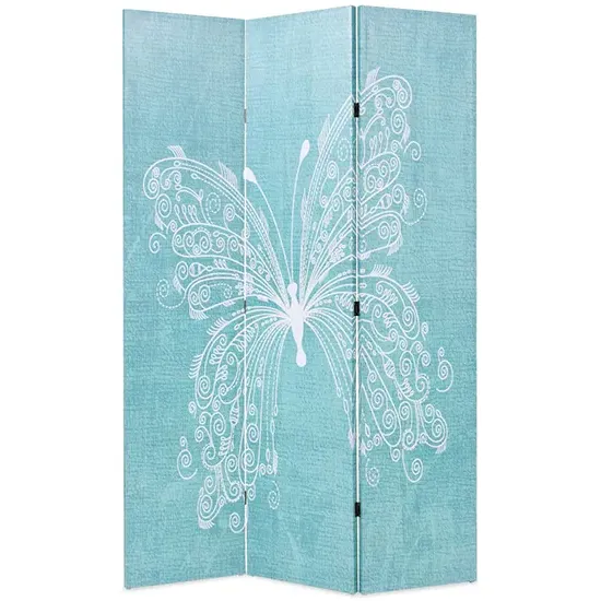 Hessa Folding Room Divider - Butterfly Blue, Canvas image