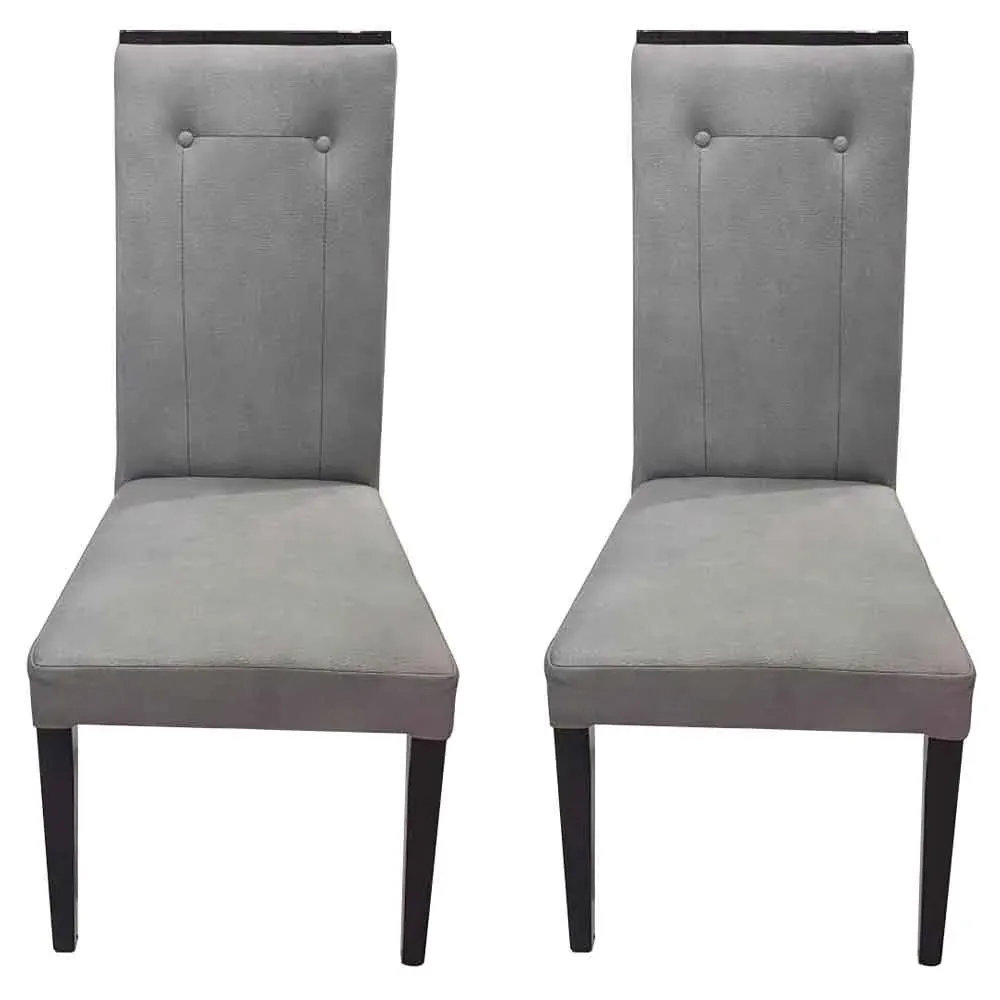 Heston Dining Chair in Pair - Grey, Fabric product
