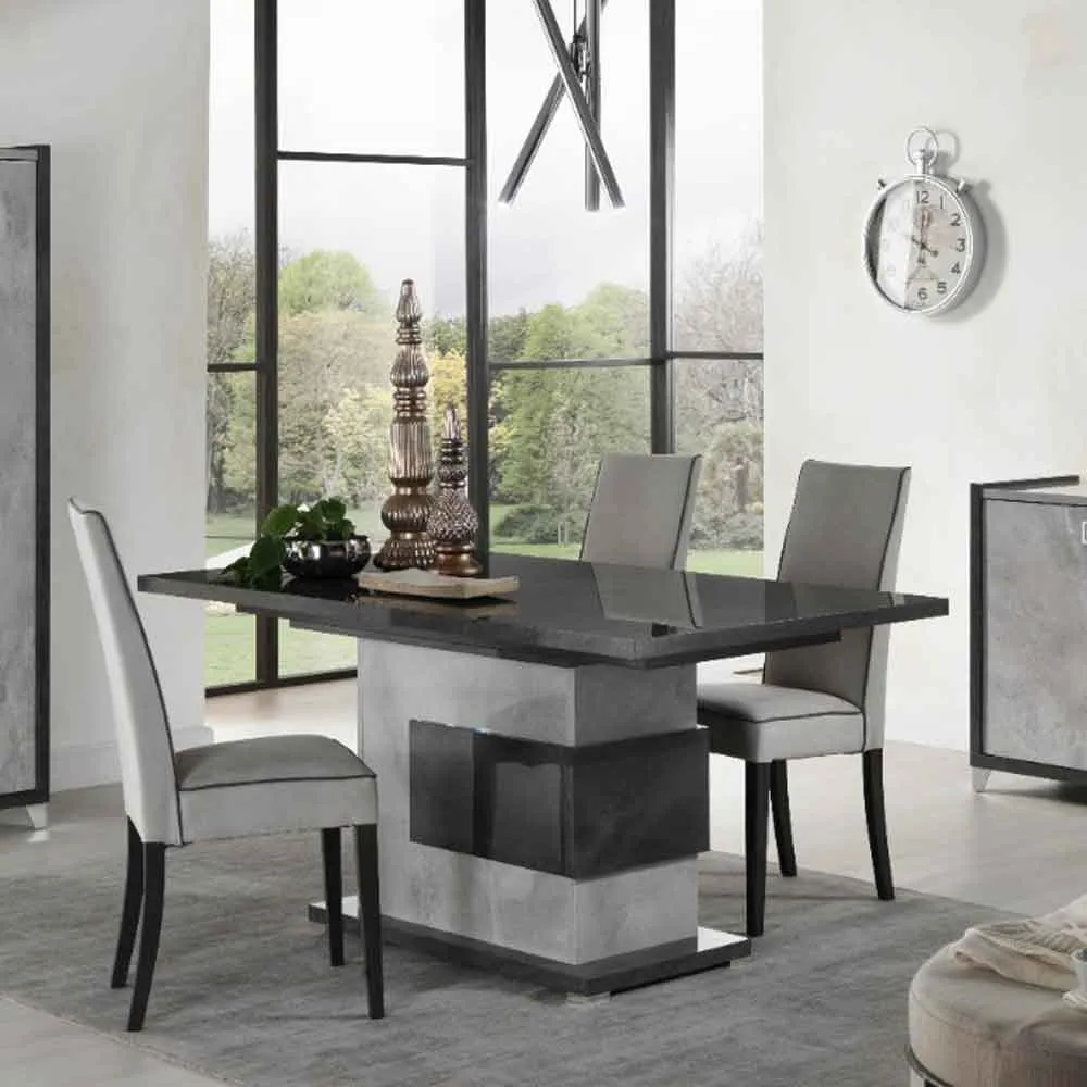 Heston Extendable Dining Table - Grey, High Gloss product
