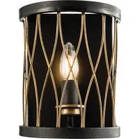 Heston Wall Light - Black, Brass alternate view