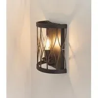 Heston Wall Light - Matt Black, Rustic Bronze