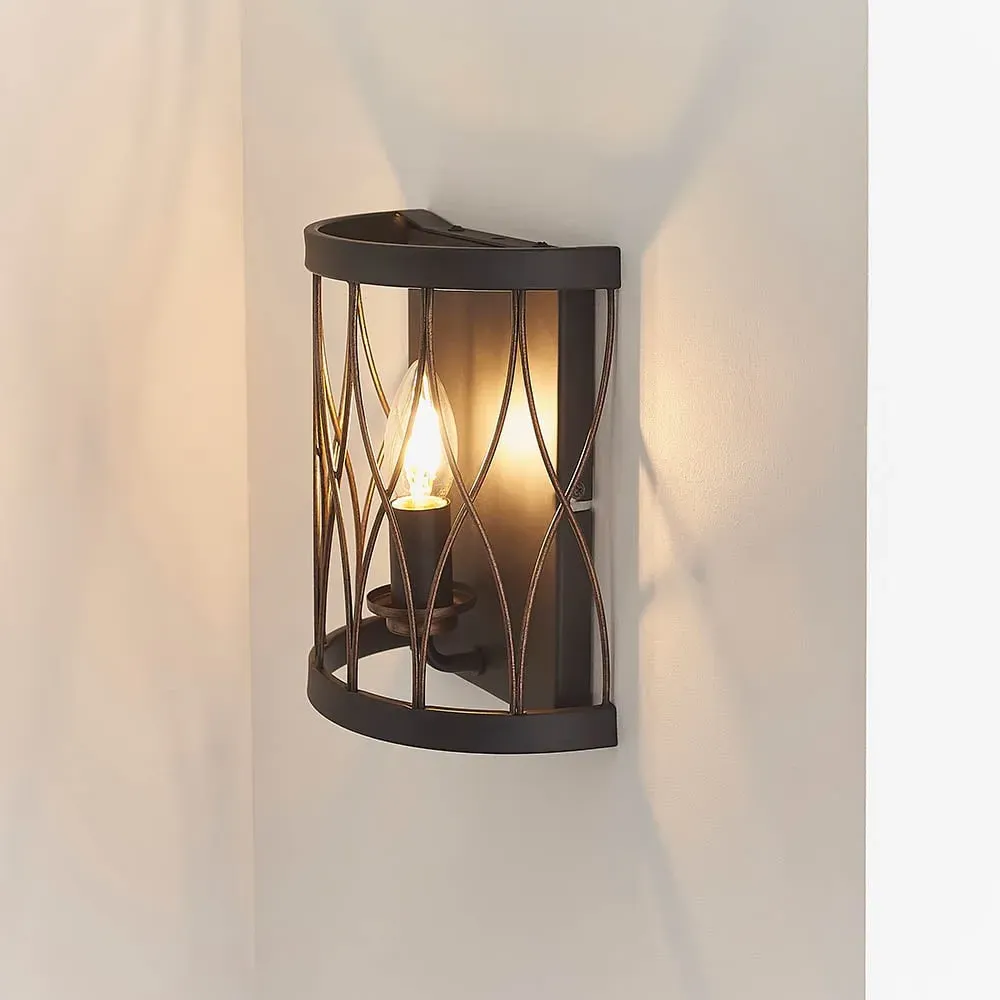 Heston Wall Light - Matt Black, Rustic Bronze image