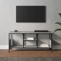 Hetty Small TV Stand with 2 Shelves - Grey Sonoma Oak